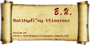 Batthyány Ulisszesz névjegykártya